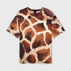 Женская футболка оверсайз Пятнистый мех жирафа