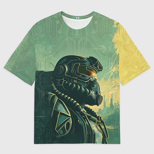 Женская футболка оверсайз Солдат из Братства Стали / 3D-принт – фото 1