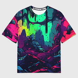 Футболка оверсайз женская Кислотные абстракт, цвет: 3D-принт