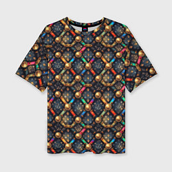 Женская футболка оверсайз Luxury abstract geometry pattern