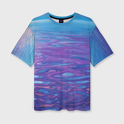 Женская футболка оверсайз Абстрактная вода живописная