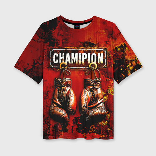 Женская футболка оверсайз Champion boxing / 3D-принт – фото 1