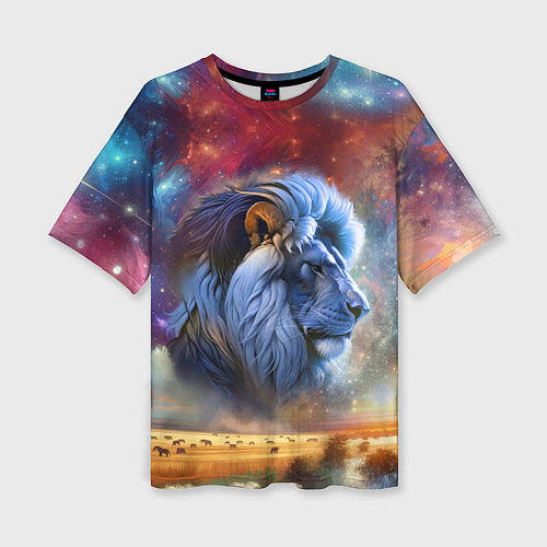 Женская футболка оверсайз Небесный лев / 3D-принт – фото 1