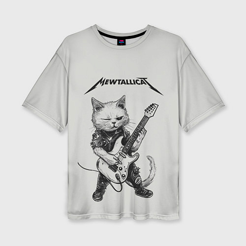 Женская футболка оверсайз Mewtallica / 3D-принт – фото 1
