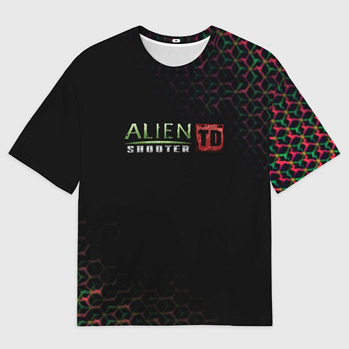 Женская футболка оверсайз Alien Shooter космос тема / 3D-принт – фото 1