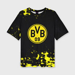 Женская футболка оверсайз Borussia краски жёлтые