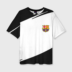 Футболка оверсайз женская Barcelona краски чёрные спорт, цвет: 3D-принт