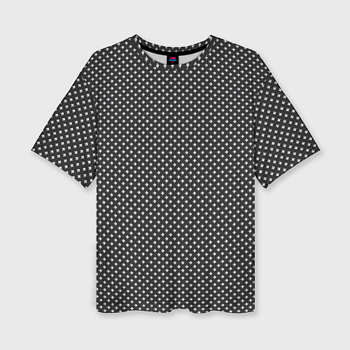Женская футболка оверсайз Черно-белые ромбы / 3D-принт – фото 1