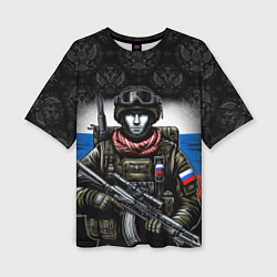 Женская футболка оверсайз Солдат России