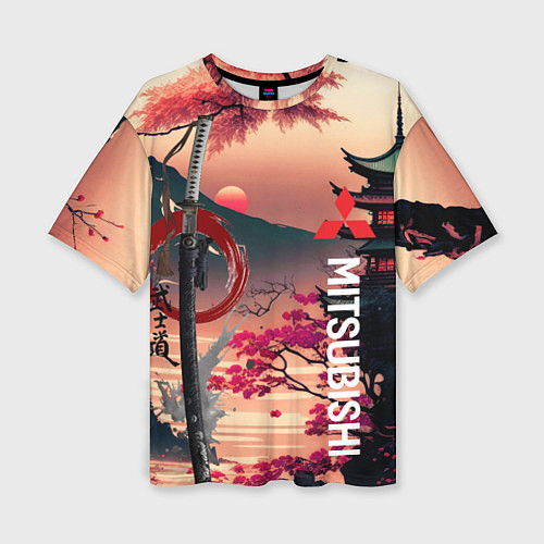 Женская футболка оверсайз Катана Mitsubishi / 3D-принт – фото 1