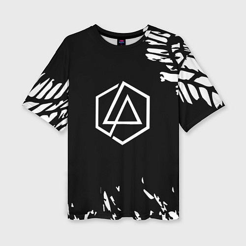 Женская футболка оверсайз Linkin park краски текстура рок / 3D-принт – фото 1