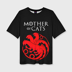 Женская футболка оверсайз Мать котов - герб