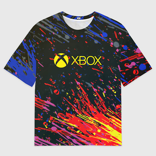 Женская футболка оверсайз Xbox краски текстура / 3D-принт – фото 1