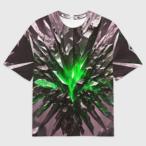 Женская футболка оверсайз Драгоценный камень зелёный / 3D-принт – фото 1