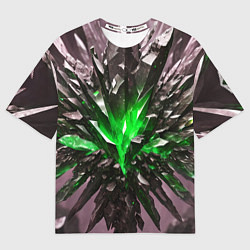 Женская футболка оверсайз Драгоценный камень зелёный