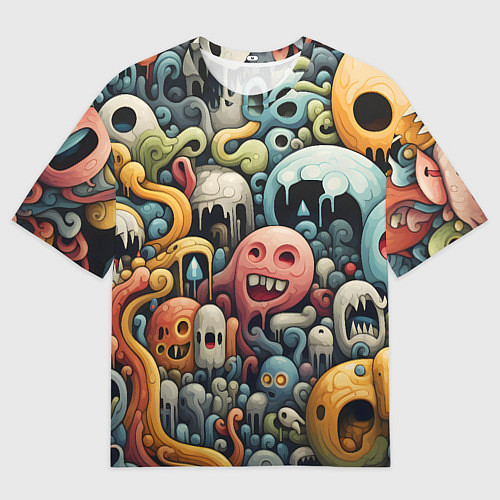Женская футболка оверсайз Странная абстракция / 3D-принт – фото 1
