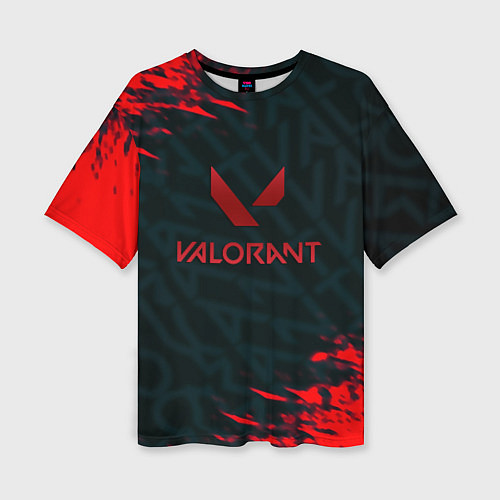 Женская футболка оверсайз Valorant текстура краски / 3D-принт – фото 1