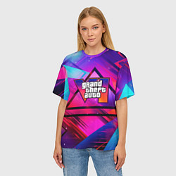 Футболка оверсайз женская GTA 6 logo абстракция, цвет: 3D-принт — фото 2