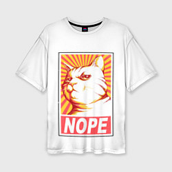 Женская футболка оверсайз Nope - cat