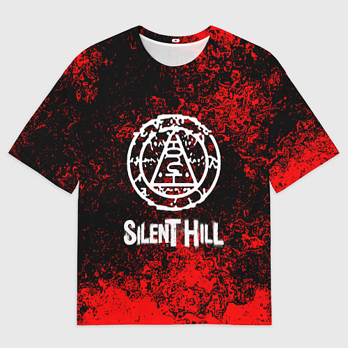 Женская футболка оверсайз Silent hill лого blood / 3D-принт – фото 1