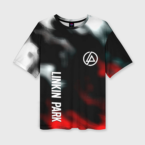 Женская футболка оверсайз Linkin park flame / 3D-принт – фото 1