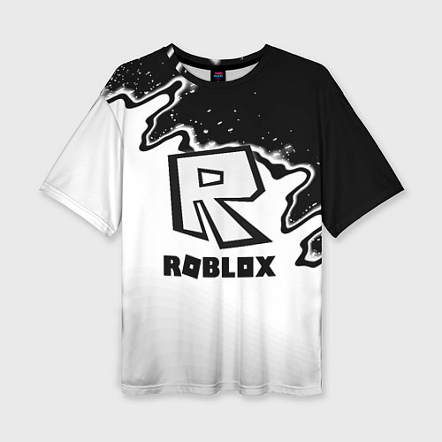 Женская футболка оверсайз Roblox краски белые / 3D-принт – фото 1