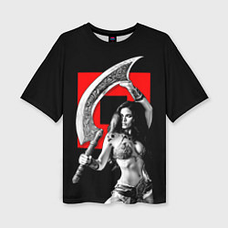 Женская футболка оверсайз Амазонка с ятаганом