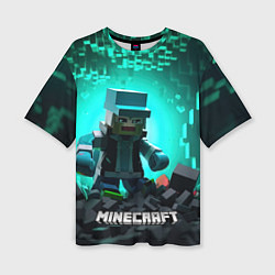 Футболка оверсайз женская Minecraft квадратный персонаж, цвет: 3D-принт