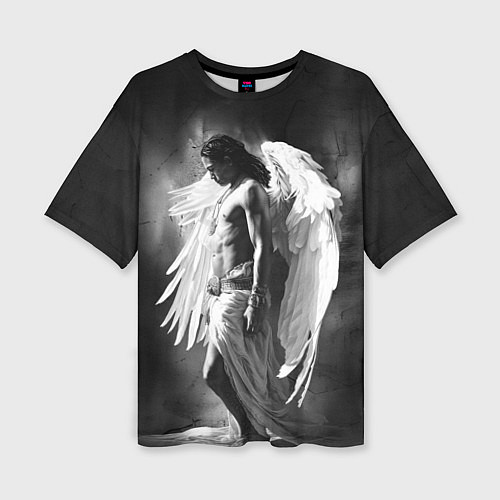 Женская футболка оверсайз Индеец белый ангел / 3D-принт – фото 1