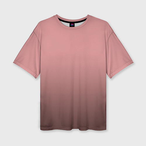 Женская футболка оверсайз Пыльно-розовый градиент / 3D-принт – фото 1