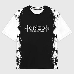 Женская футболка оверсайз Horizon zero dawn краски белые