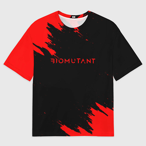 Женская футболка оверсайз Биомутант краски красные / 3D-принт – фото 1