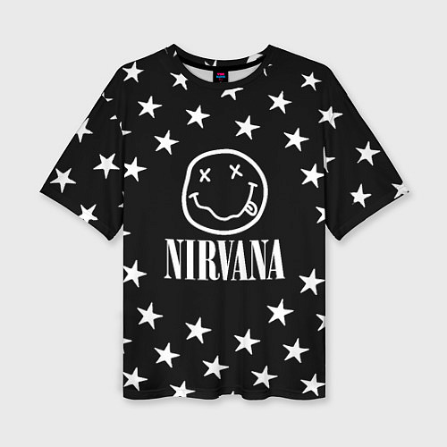 Женская футболка оверсайз Nirvana stars steel / 3D-принт – фото 1