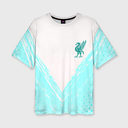 Женская футболка оверсайз Liverpool logo texture fc