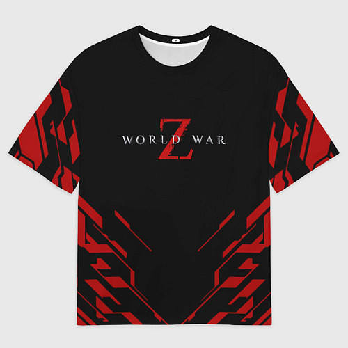 Женская футболка оверсайз World war z текстура геометрия / 3D-принт – фото 1