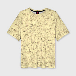 Женская футболка оверсайз Текстура грубая ткань бледно-жёлтый
