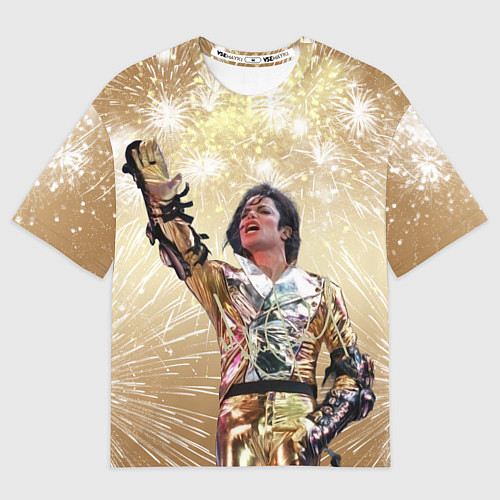 Женская футболка оверсайз Майкл Джексон с эффектом кисти / 3D-принт – фото 1