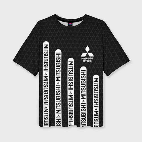 Женская футболка оверсайз Mitsubishi - black and white / 3D-принт – фото 1
