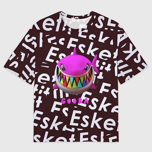 Женская футболка оверсайз Esskeetit logo pattern / 3D-принт – фото 1