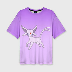 Футболка оверсайз женская Espeon Pokemon - розовая кошка покемон, цвет: 3D-принт