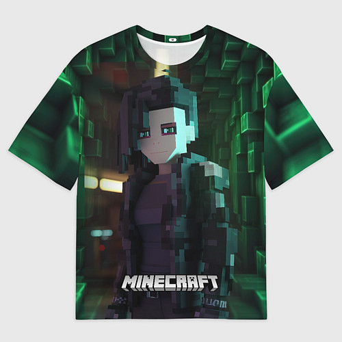 Женская футболка оверсайз Minecraft matrix / 3D-принт – фото 1