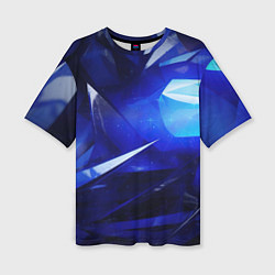 Футболка оверсайз женская Black and blue abstract background sport style, цвет: 3D-принт