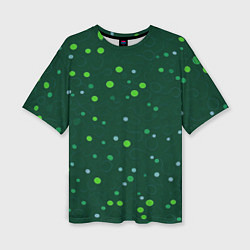 Женская футболка оверсайз Прикольный горошек зелёный