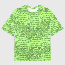 Женская футболка оверсайз Светло-зелёный мозаика