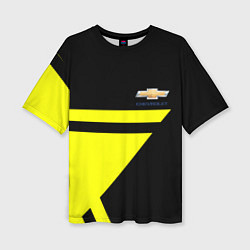 Женская футболка оверсайз Chevrolet yellow star