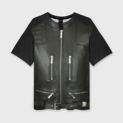 Женская футболка оверсайз Terminator first - leather jacket