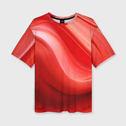 Футболка оверсайз женская Красная волна, цвет: 3D-принт