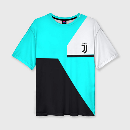 Женская футболка оверсайз Juventus sport geometry fc / 3D-принт – фото 1