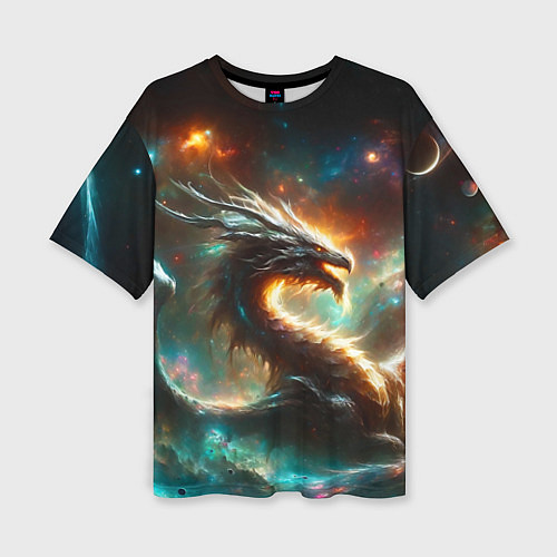 Женская футболка оверсайз The incredible space dragon / 3D-принт – фото 1