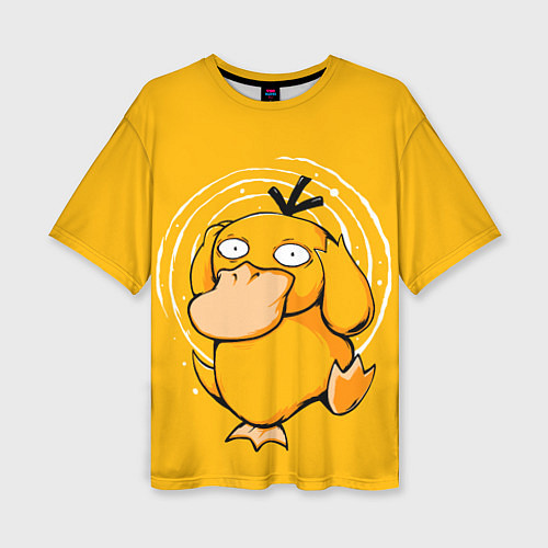 Женская футболка оверсайз Псидак желтая утка покемон / 3D-принт – фото 1
